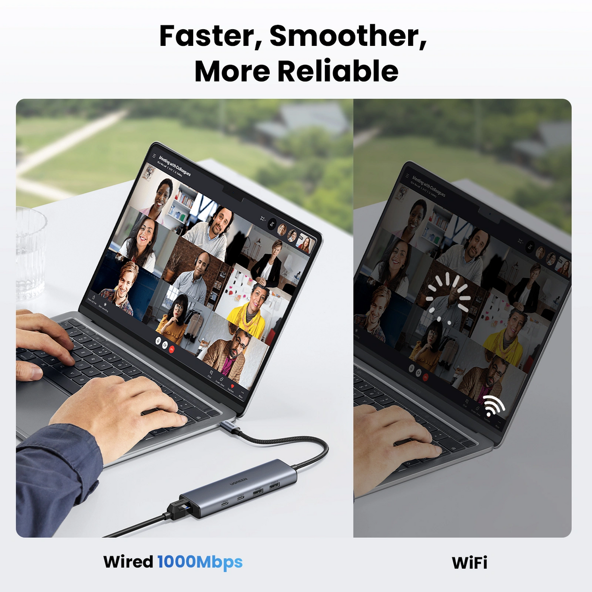 UGREEN 6 in 1 USB C Hub with 10Gbps Ethernet 2x USB-C 3.2, 2x USB-A (CM512 - 45320)