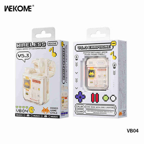 WEKOME VB04 Vintage Video Game Wireless Earphone - Beige White