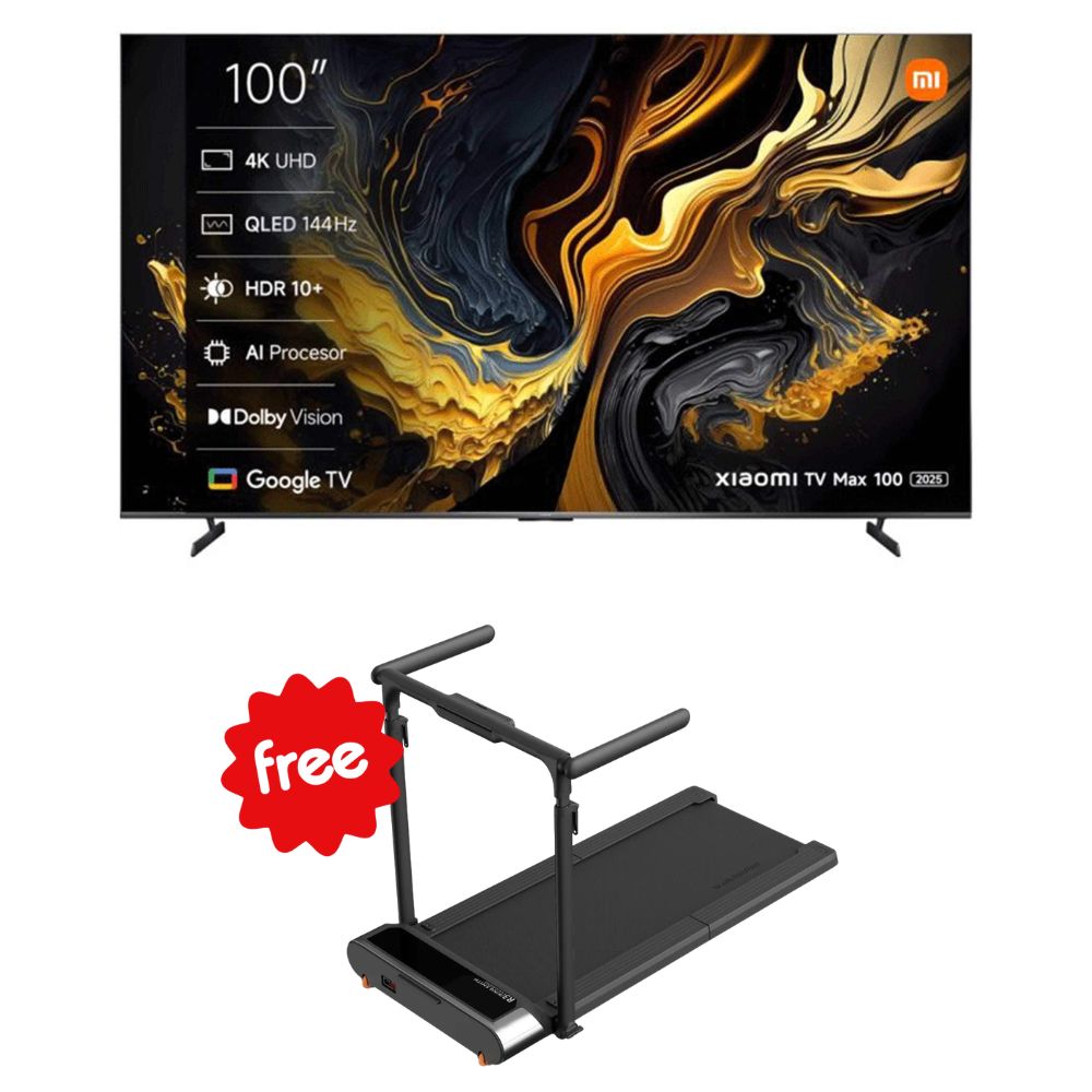 Xiaomi & Kingsmith Bundle offer: Xiaomi TV 100’’ with free King Smith Foldable Treadmill R3 Hybrid +