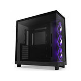 NZXT H6 FLOW RGB Compact Dual-Chamber Mid-Tower Airflow Case with RGB Fans - Black