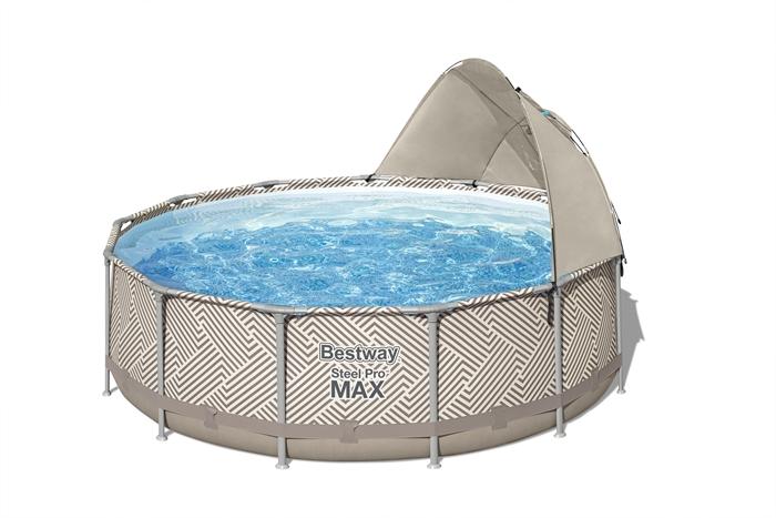 BESTWAY 3.96M X 1.07M POOL SET (Pool, Filter Pump (220-240V), Ladder, Cover, Canopy, Compatible with Cartridge 58094(II)220-240V) 561FY (Installation Not Included)