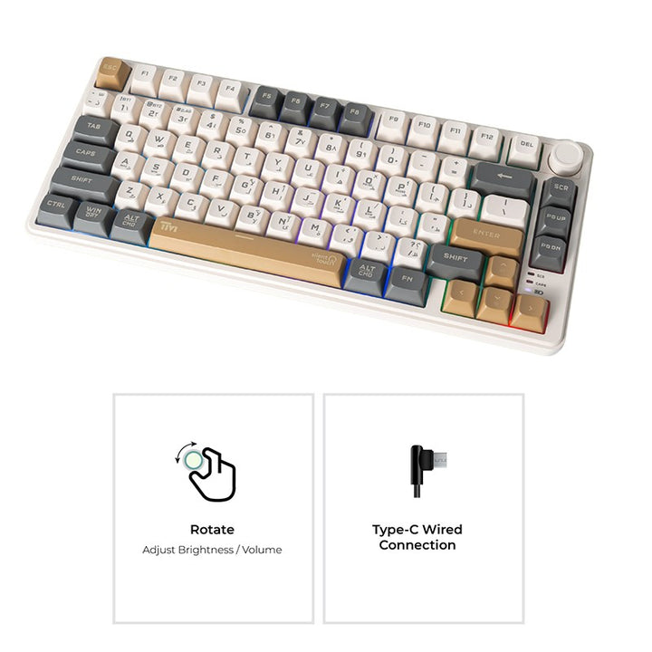 لوحة مفاتيح تويستد مايندز إمبيريوم برو سيريس لاسلكية غشائية بحجم 75% (تخطيط إنجليزي / عربي)