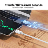 يوجرين USB 2.0 كابل USB-C إلى USB-C بقوة 60 واط غلاف ABS 1 متر أبيض — US264-60518