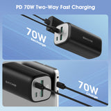 RP-PB208Pro 20000mAh PD70W 4-Port Portable Charger  Offline Black - RP-PB208Pro
