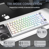 ATTACK SHARK X820 Ultra Tri-Mode 75% Gasket Mechanical Keyboard - White Contours + Shark Switch