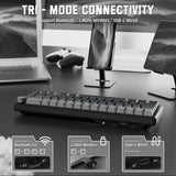 لوحة مفاتيح ميكانيكية لاسلكية ATTACK SHARK X66 60% مع أغطية مفاتيح PBT مطبوعة جانبيًا - Gradient Black Moon Light
