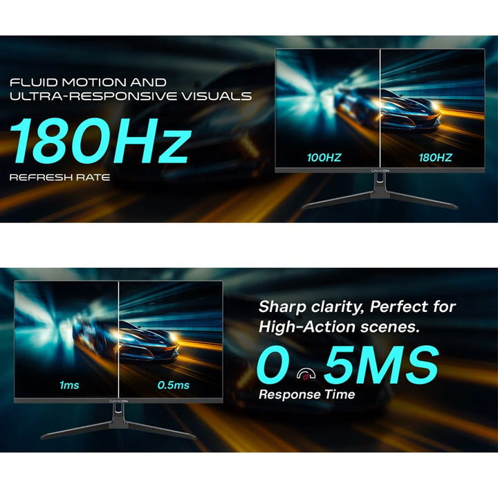 شاشة جيمنغ جيم أون GOAE24QHD180IPS سلسلة Pro مقاس 23.8 بوصة QHD، معدل تحديث 180 هرتز، زمن استجابة 0.5 مللي ثانية MPRT، HDMI 2.1، شاشة IPS سريعة للألعاب (تدعم PS5) - أسود