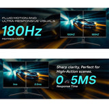 شاشة جيمنغ جيم أون GOAE24QHD180IPS سلسلة Pro مقاس 23.8 بوصة QHD، معدل تحديث 180 هرتز، زمن استجابة 0.5 مللي ثانية MPRT، HDMI 2.1، شاشة IPS سريعة للألعاب (تدعم PS5) - أسود