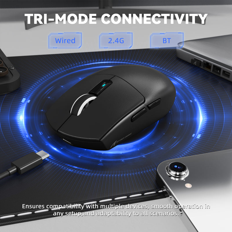 ATTACK SHARK G3Pro Tri-Mode Wireless Gaming Mouse with Charge Dock with Charge Dock 25000 DPI - Black