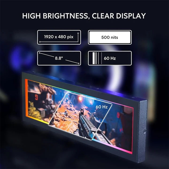 شاشة ليان لي العالمية IPS LCD مقاس 8.8 بوصة (US88v1) - أسود