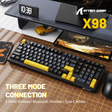 ATTACK SHARK X98 Tri-Mode 102-Keys Wireless Mechanical Keyboard - Star Black (Arabic)