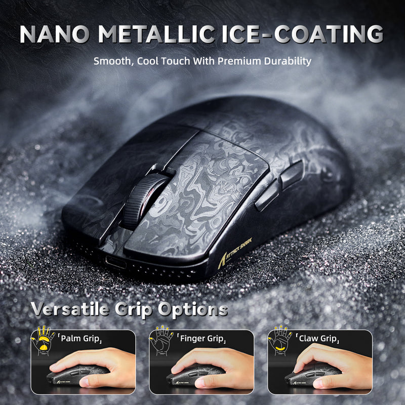 ATTACK SHARK R11 Ultra Carbon Fiber Wireless 8K Gaming Mouse (PAW3950MAX) up to 42000 DPI - Forged Black
