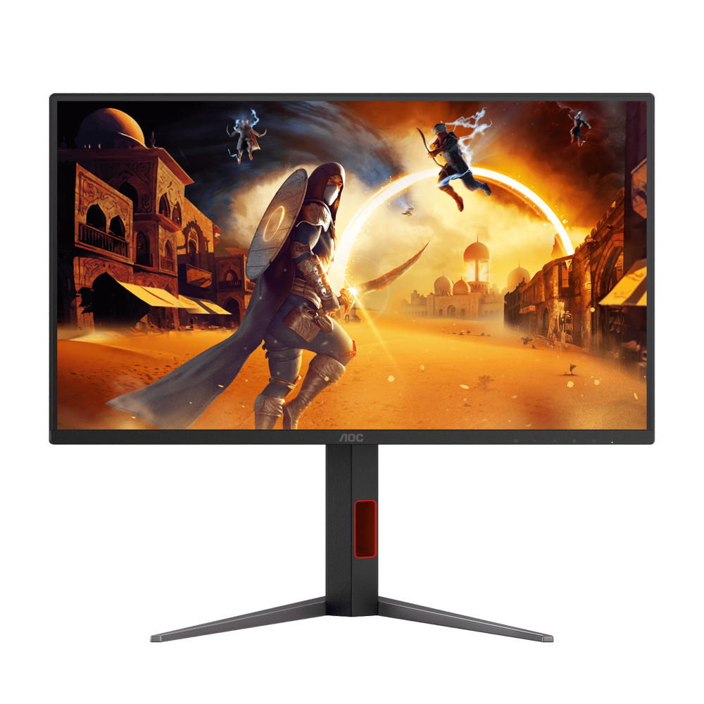 شاشة ألعاب مسطحة بتقنية IPS من AOC طراز Q25G4S، مقاس 24.5 بوصة، بدقة QHD (2560 × 1440)، ومعدل تحديث 320 هرتز، وزمن استجابة 0.5 مللي ثانية، ومنفذ HDMI 2.1 - لون أسود