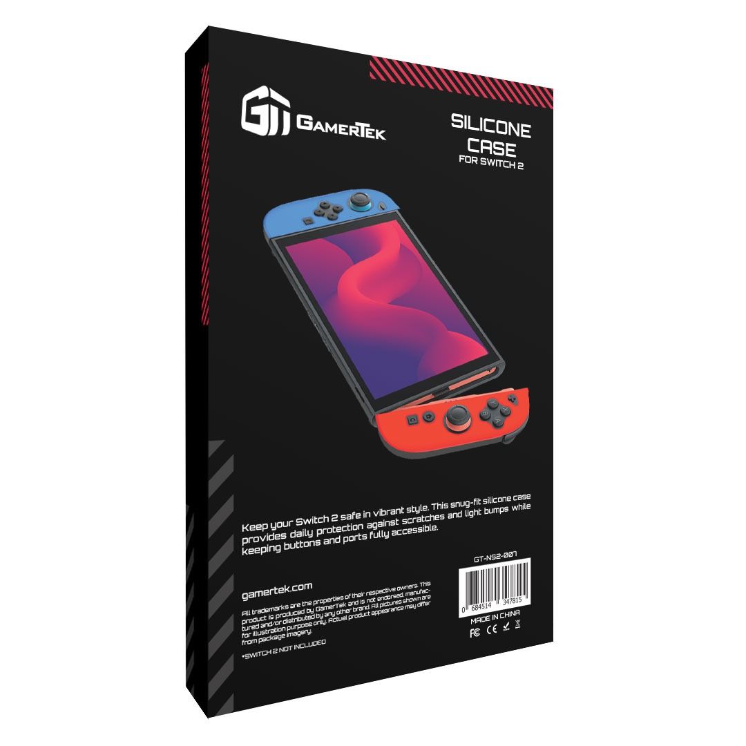 GamerTek Silicone Protective Case For Nintendo Switch 2 - Blue & Red Edition