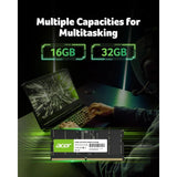 ذاكرة لابتوب Acer بسعة 32 GB DDR5 بسرعة 5600 MHz وتوقيت CL46