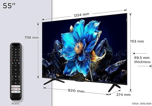 TCL P7K 55 Inch QLED 4K UHD Google TV, 55P7K