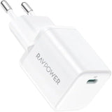 RAVPower RP-PC1037 PD 20W wall charger White UK Version with 3 AC plug white