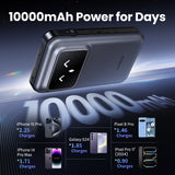 UGREEN 10000mAh Power Bank with Built-in Cable 15W-PB511