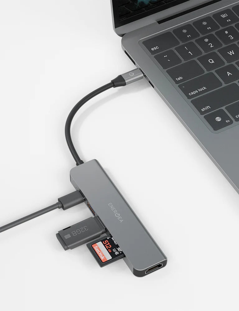 ENERGEA ALUHUB HD 3,6 IN 1  ALUMINIUM ALLOY CHARGING HUB - GUNMETAL