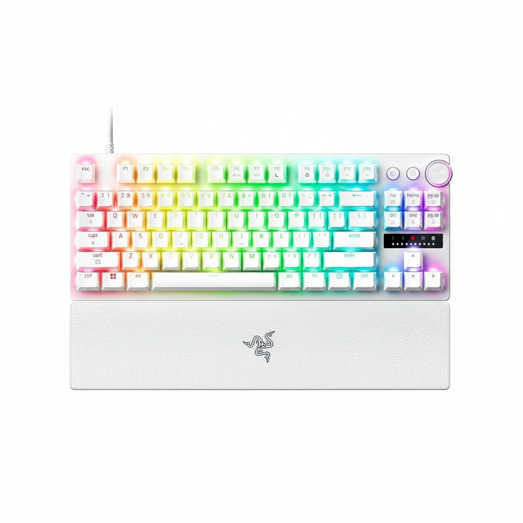 Razer Huntsman V3 Pro Tenkeyless 8KHz Analog Optical Esports Gaming Keyboard - White Edition  RZ03-04981700-R3M1