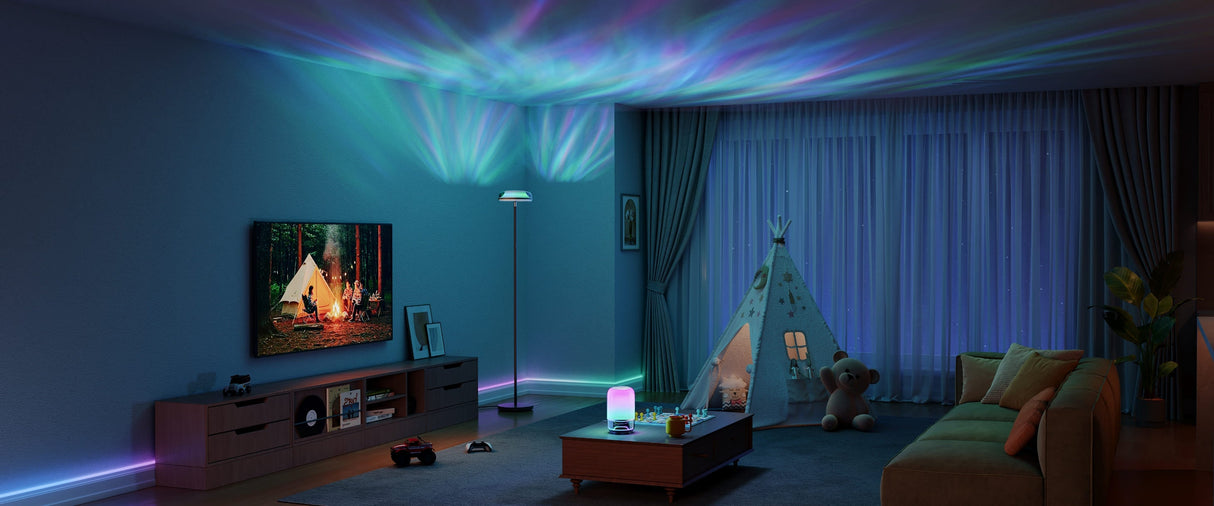 Govee Uplighter Floor Lamp 3 in 1 Lighting Effects, Dynamic Ripple Effect, RGBWW+RGBIC+WW Colors - H60B0