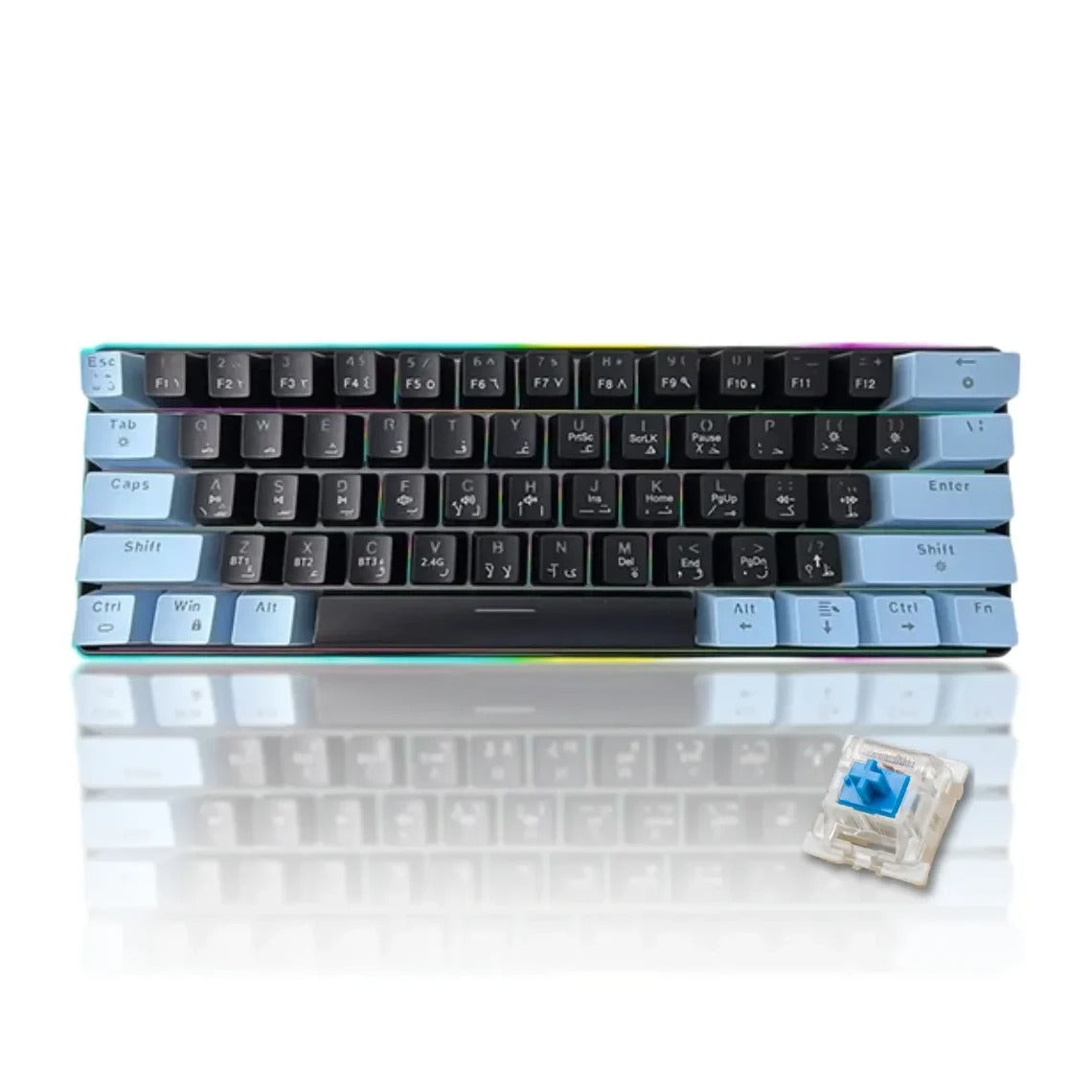 SKYLiON RGB Wireless Mechanical Keyboard (61-Key)Balck & Blue