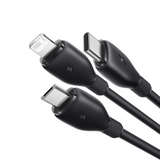 كابل بيسيوس فائق السرعة للشحن USB-A إلى M+L+C بطول 1.3 متر – أسود كوزمك