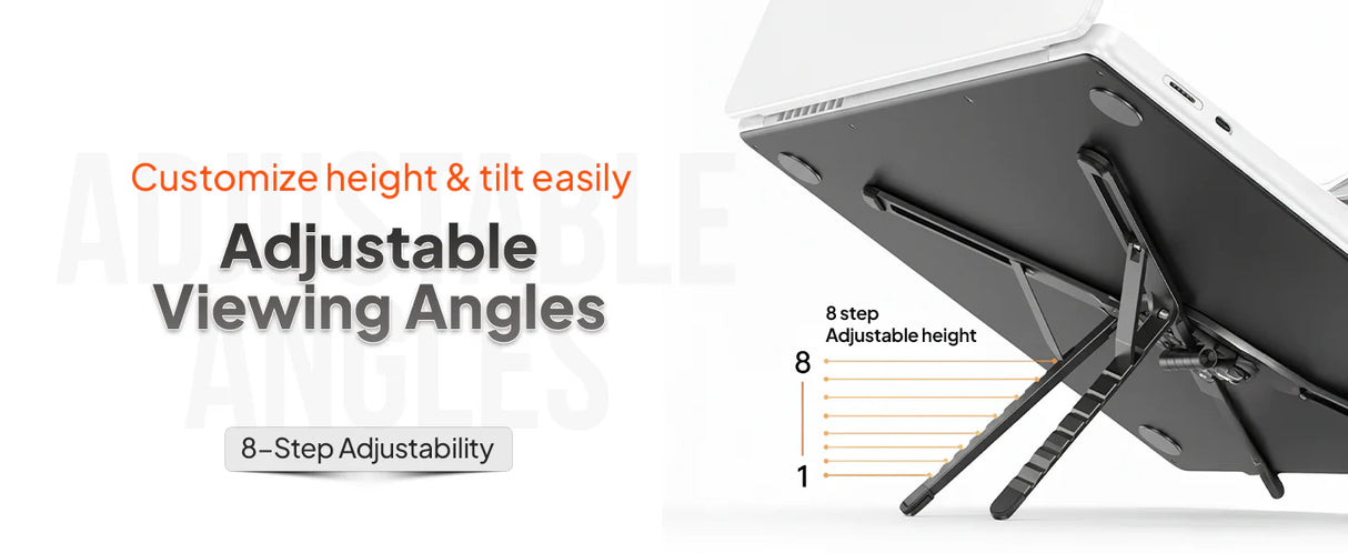 Mowsil 3-in-1 Magnetic Universal Laptop, Tablet & Phone Stand with Foldable aluminum alloy Desktop Holder, Adjustable Heights & Viewing Angles for MacBook, iPad, iPhone, Surface & More