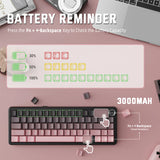ATTACK SHARK X66 60% Wireless Mechanical Keyboard with Side Printed PBT Keycaps - Pink Blackberry