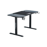 Twisted Minds Paradox Adjustable Gaming Desk, 120x60 cm,with Cup Shelf, Headphone Hook & Mousepad - Black (Installation Not Included)