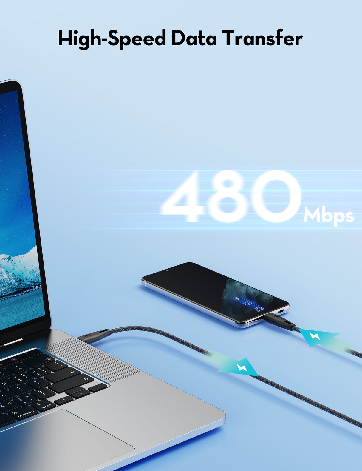 Ravpower CB1035 Fast charging C-C Cable 1.5m 100W black - CB1035