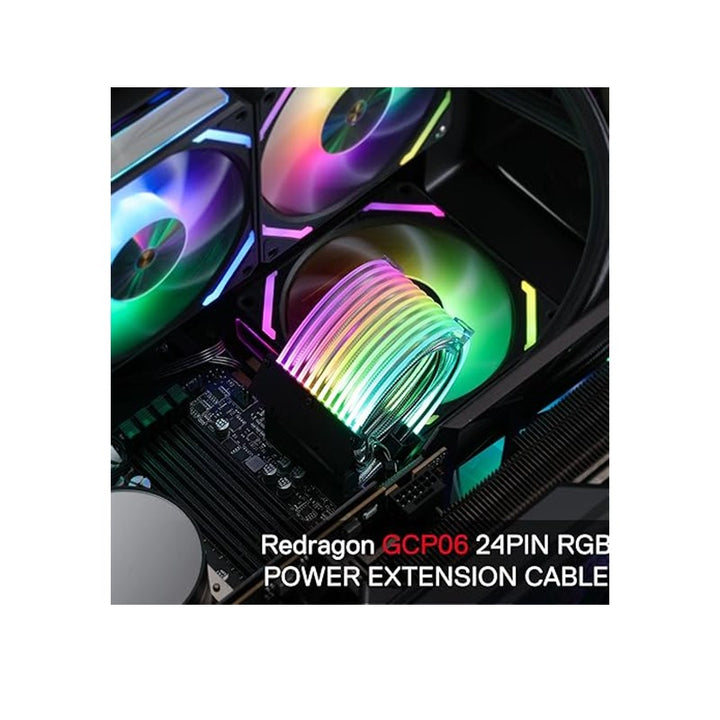 Redragon GCP06 24-PIN ARGB Lighting Power Extension Cable - Black