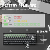 لوحة مفاتيح ميكانيكية لاسلكية ATTACK SHARK X66 60% مع أغطية مفاتيح PBT مطبوعة جانبيًا - Gradient Black Moon Light