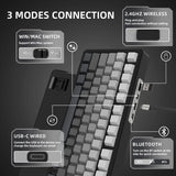 لوحة مفاتيح ميكانيكية ATTACK SHARK X85 بتصميم 75% مع اتصال Tri-Mode وتركيب Gasket-Mounted - Gradient Black White Jade Switch