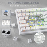 ATTACK SHARK X820 Ultra Tri-Mode 75% Gasket Mechanical Keyboard - White Contours + Shark Switch