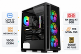 Custom Gaming PC Intel Core i5-12400F, Radeon RX 6600 XT 8GB, 16GB RAM DDR4, 1TB SSD, Windows 11 Pro
