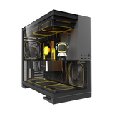 Geometric Future Model 5 Mid Tower Glass Case with 5 Fans  - Black & Gray