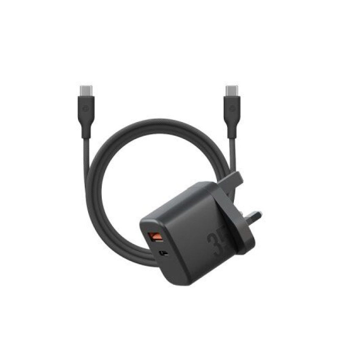 BAZIC GOPORT VELOX BUNDLE, 1C1A CHARGER 35W(UK) WITH WEAVE CABLE - TRUFFLE