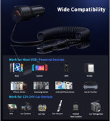 شاحن سيارة Choetech TC0038 بقوة 65W بمنفذ USB-C ومنفذ Lightning – شحن سريع