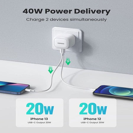 UGREEN USB-C Fast Charger 40W UK -folding foot CD243 CD243-10344
