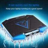 Game Cooling Pad Laptop Cooler with 5 Quiet Red LED Fans - Black/Blue