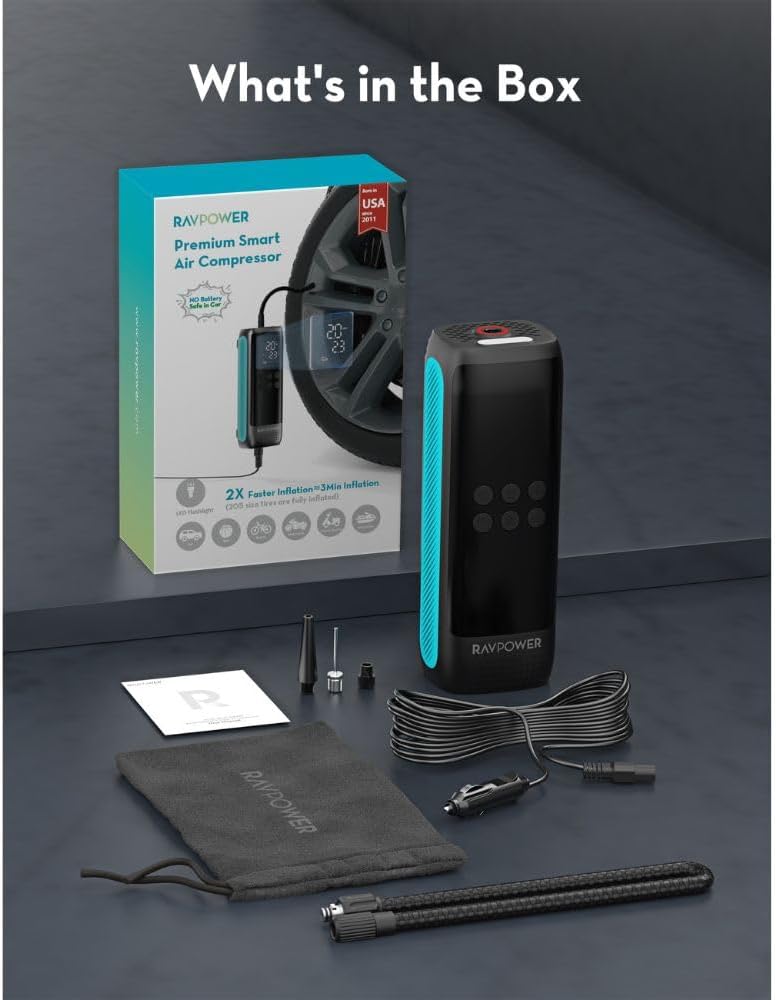 RAVPower RP-PC1084Pro Smart Car Tire Inflator - RP-PC1084Pro