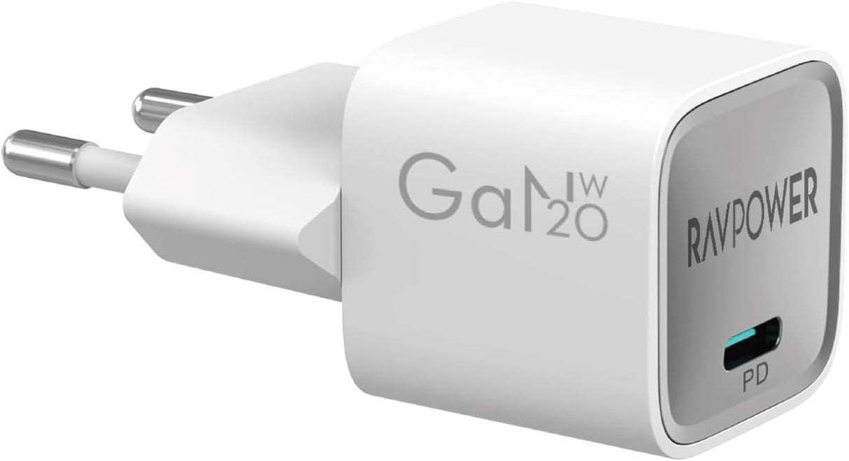 RAVPower RP-PC1055 Mini PD20W  GaN type C Charger White - RP-PC1055W