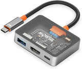Mowsil USB-C to HDMI Multiport Adapter – 4K@60Hz, USB-A 5Gbps & 100W PD, Zinc Alloy 3-in-1 Dock for MacBook
