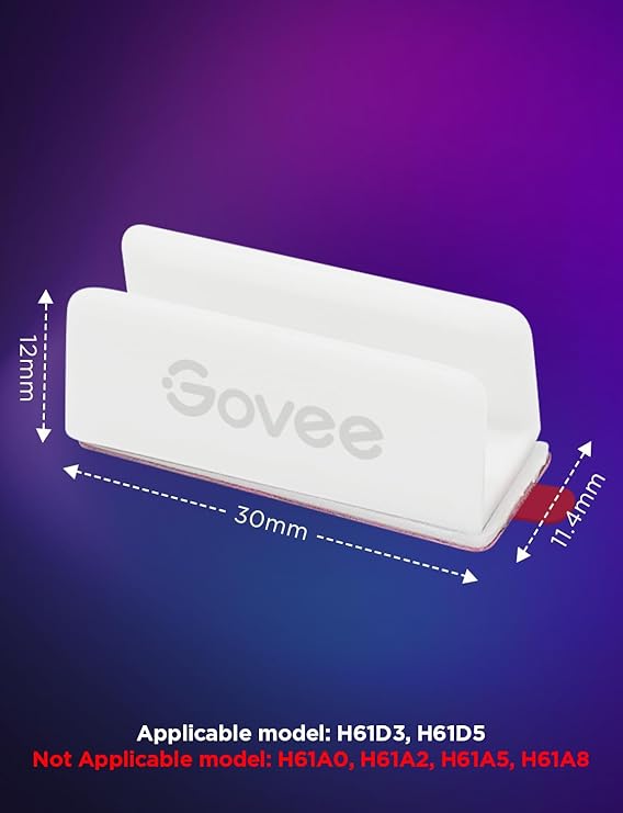 Govee Neon Rope Light 2 Bracket, White, 20pcs in one pack - H10D1