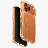 Uniq Hybrid Lifepro Xtreme MagClick  case for iPhone 17 Pro - Frost Clear / Volt Orange