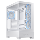 Asus A31 Plus Mid Tower Front Side & Left Side Tempered Glass Panel Case With 4 Fan RGB - White