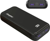 Energizer Ultimate 20000 mAh Power Bank, 22.5W,  Triple Output, with Power Delivery USB-C Output and Fast Charge, Dual Input, LCD Indicator, Black