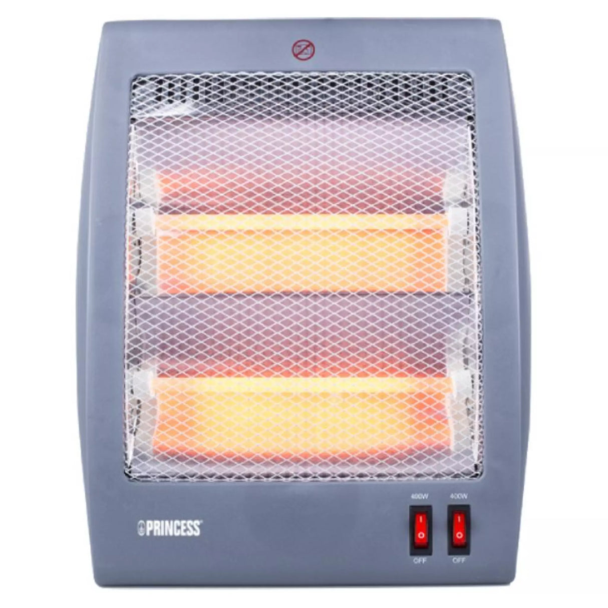 Princess Halogen Electric Heater, 800W, 2 Heat Settings, 345011 - Grey