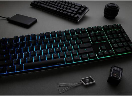 DUCKY ONE 3 PBT HOT SWAP FULL SIZE Blue Switch Cherry RGB Wired Mechanical Gaming Keyboard Arabic - Classic Black